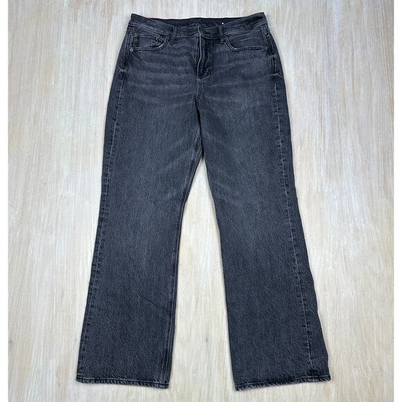 American Eagle Black 90s Bootcut High Rise Casual Everyday Denim Jeans 10 SHORT - Picture 1 of 16
